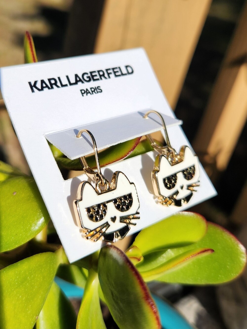 Karl Lagerfeld Dangling Cat Earring